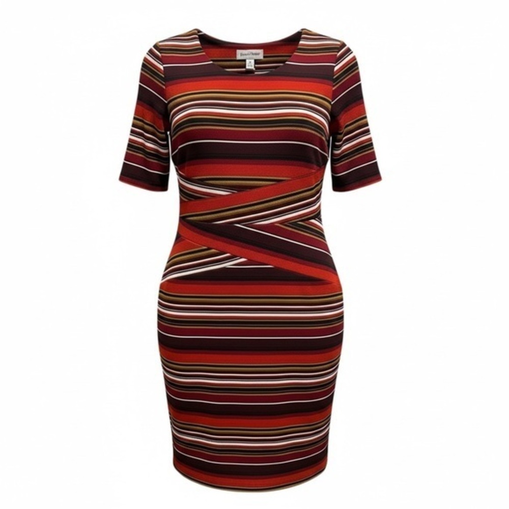 Shelby & Palmer Multicolor Striped Midi Dress
